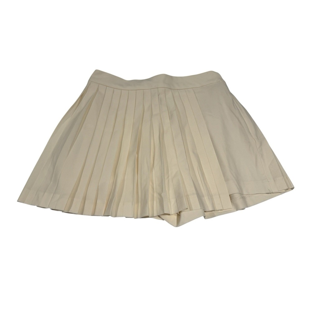 NWT Abercrombie & Fitch Women Mini Pleated Skirt Skort Cream Small Tennis Preppy